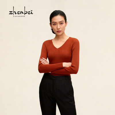 珍贝秋冬丝绒一体成型女针织衫