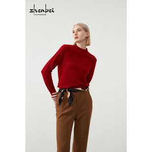 55388 珍贝半高领烫饰女衫