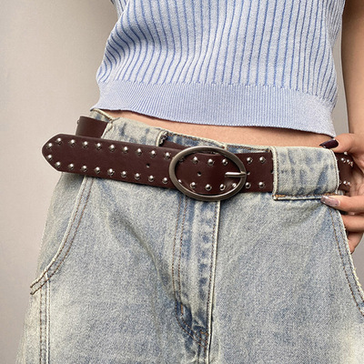 Y2K辣妹朋克铆钉腰带女百搭