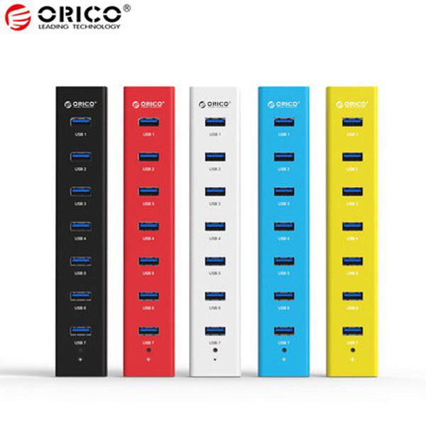ORICO 7口集线器 USB2.0/USB3.0分线器 7口USB扩展器 配外接电源