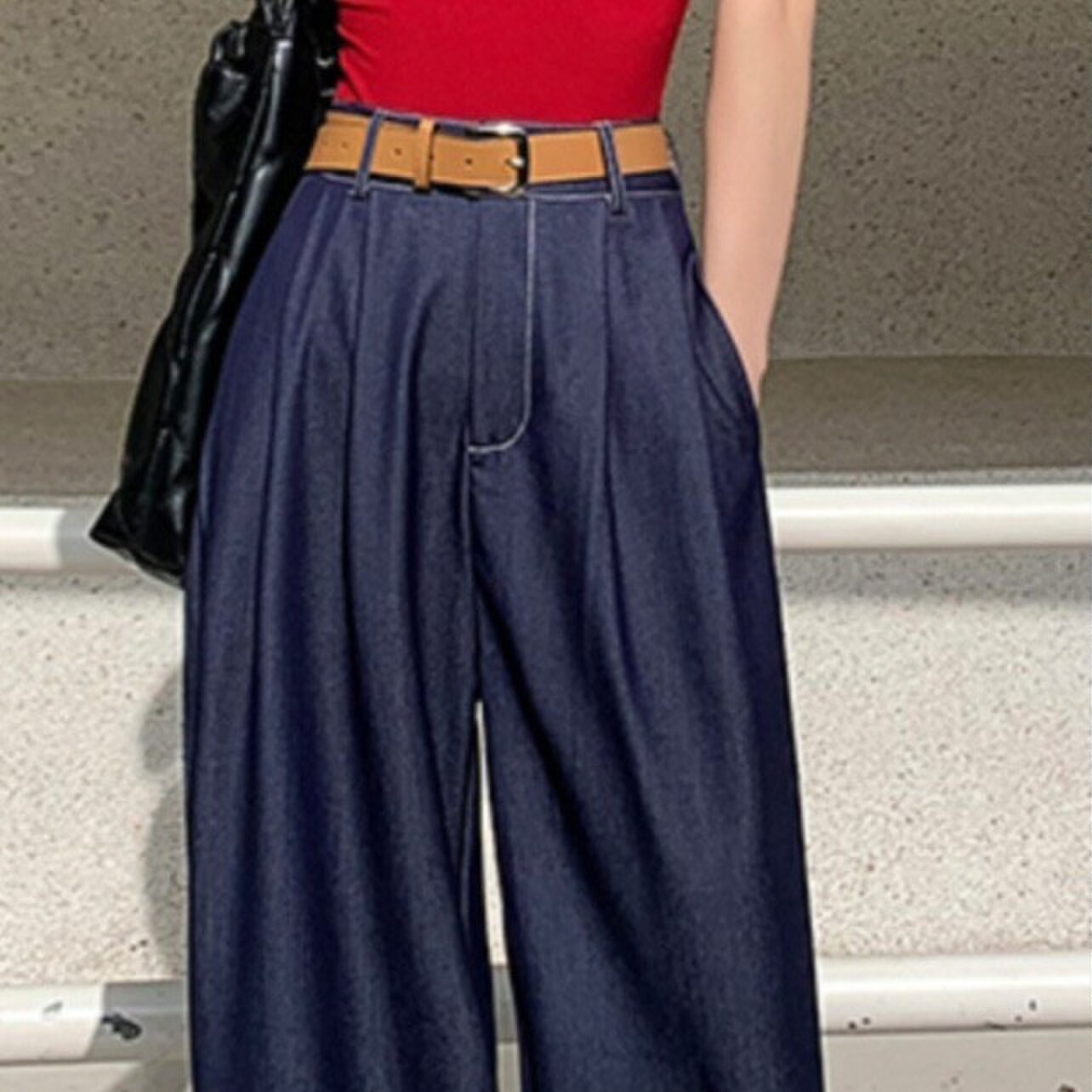 夏季薄款弹力天丝棉牛仔裤子布料连衣半身裙直筒阔腿裤服装面料