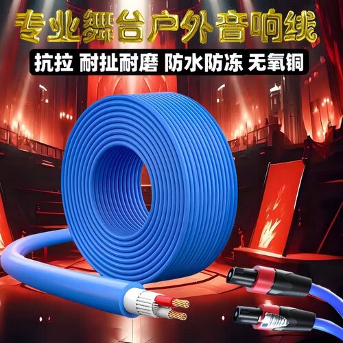 国标舞台音响线专业音箱线户外演出连接线舞台音响线EVJV2芯