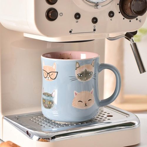 PiaJi 一杯猫的秘密联盟 可爱猫咪马克杯高颜值咖啡杯陶瓷水杯女