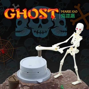 创意骷髅头灯光音乐存钱罐有钱能使鬼推磨万圣节工艺礼品摆饰存钱