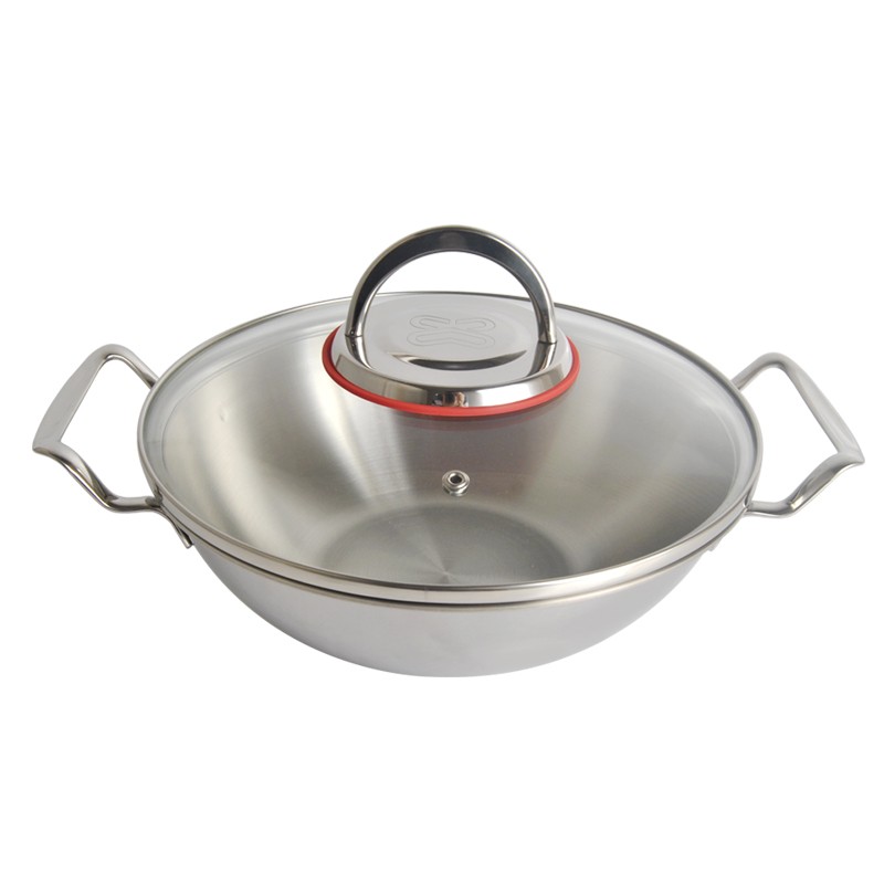 18/10不锈钢火锅户外家用小火锅加厚不粘锅燃气电磁炉通用20-24cm