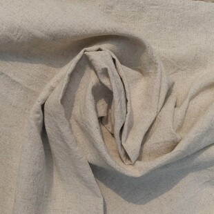 柔软压皱洗水纯棉麻布料 朴素纯色衣服装裙子汉服DIY水洗面料