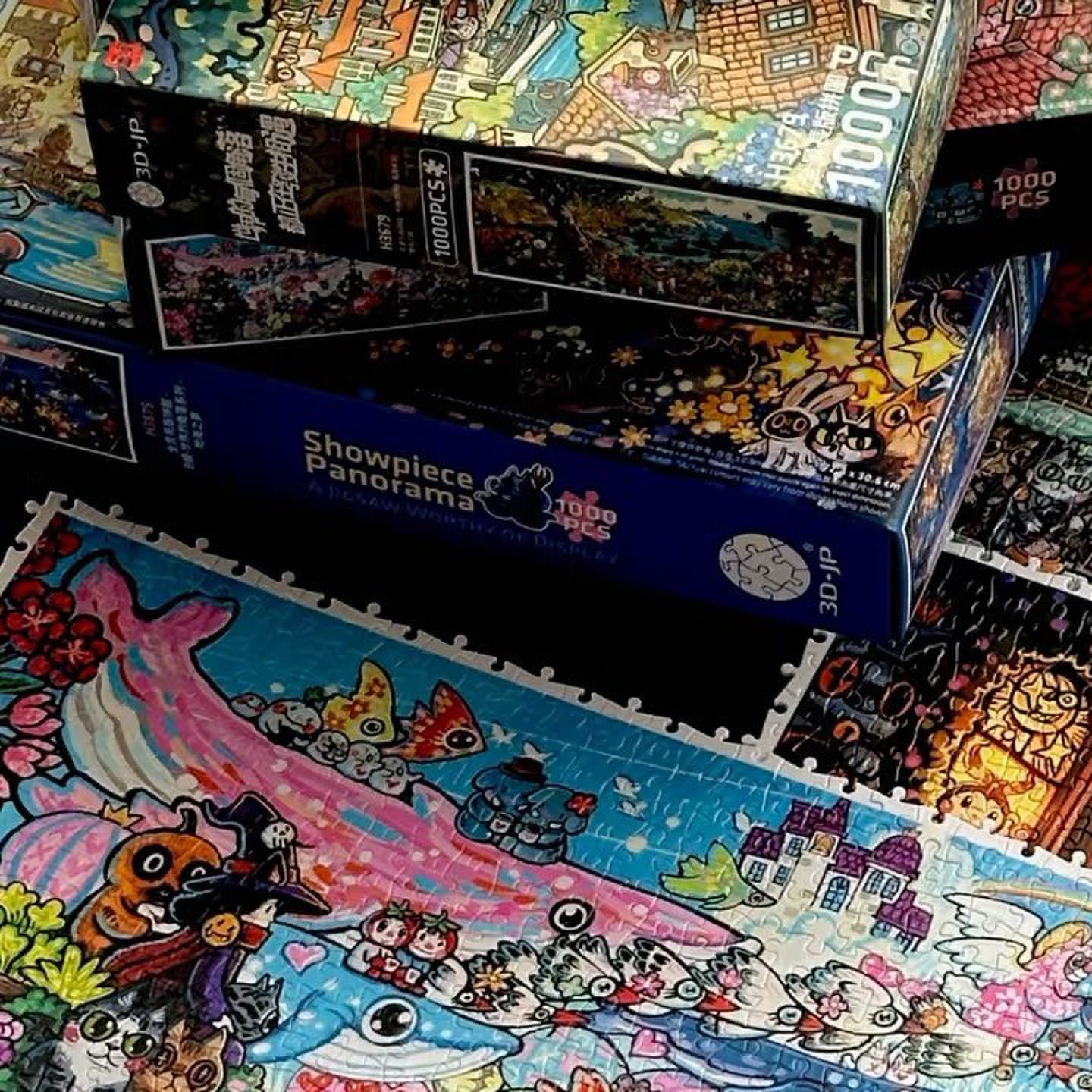 3D-JP全景1000片塑料拼图解闷减压手工 泡面世界的角落系列3djp