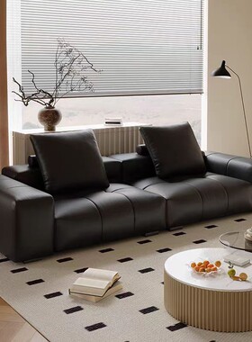 saba像素意式极简真皮沙发2024新品客厅轻奢现代设计师模块沙发