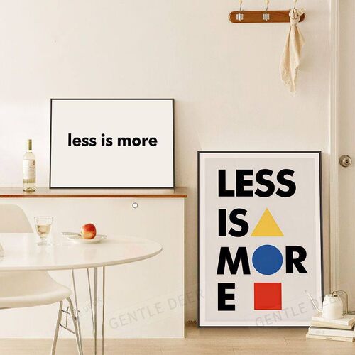 less is more极简英文字母摆画北欧ins风卧室床头艺术挂画装饰画