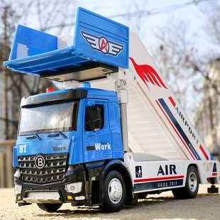 大号合金机场登机车玩具伸缩式飞机客机登机楼摆渡车仿真汽车模型