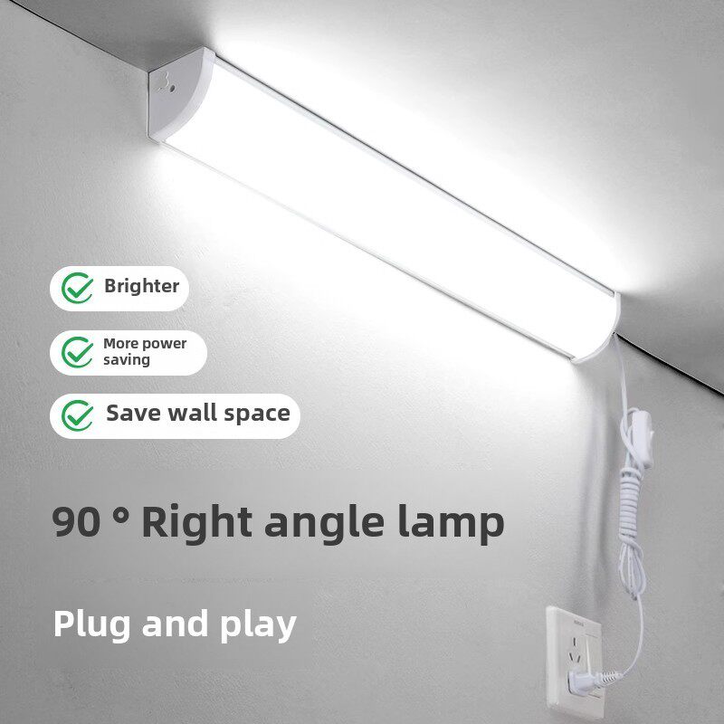 直插式led直角灯明装90度日光灯家用长条灯墙壁角光管一体三角灯