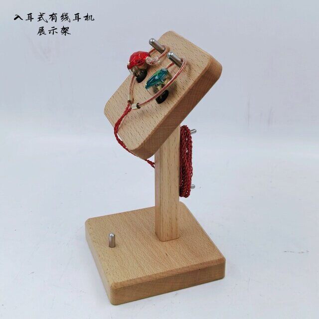 原创实木耳机架大绕线盘耳机耳塞展示架