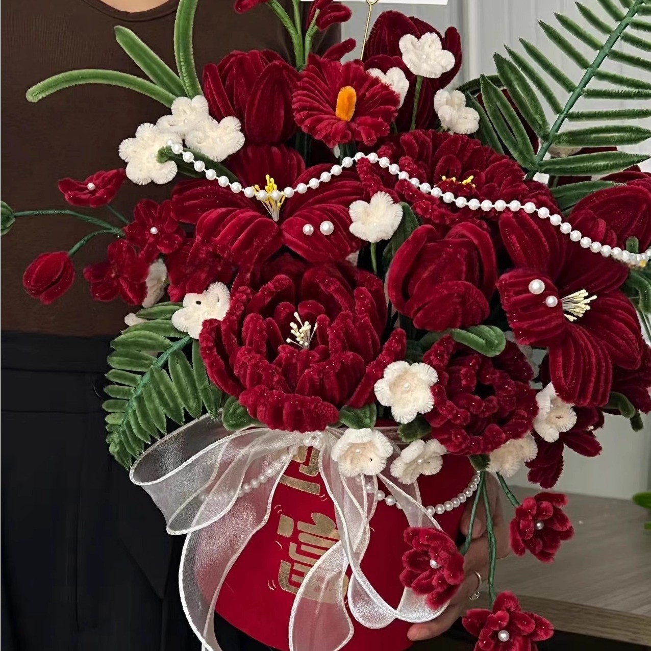 扭扭棒抱抱桶手工花束diy材料包自制郁金香成品送女朋友生日礼物