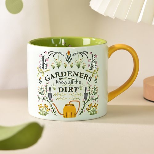 PiaJi 夏日清新园林陶瓷马克杯高颜值精致办公室创意网红水杯