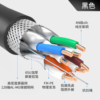 安普室外超五类纯无氧铜POE监控家用六7类千兆户外防水双屏蔽网线