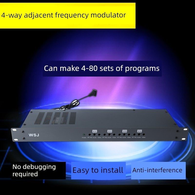 广播级四路邻频调制器  有线电视前端系统机房