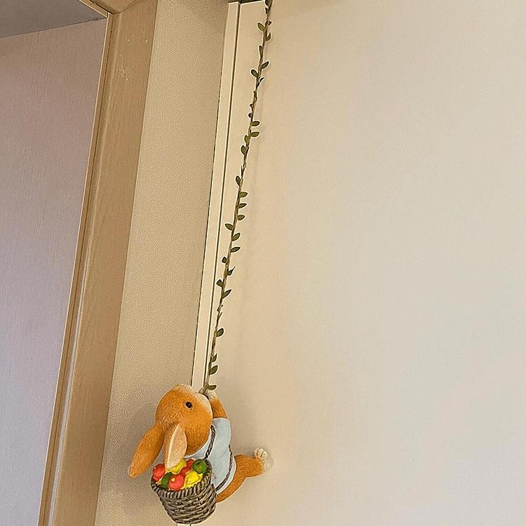 爬绳小兔子挂件可爱房间卧室趣味装饰氛围感布置玄关客厅背景墙