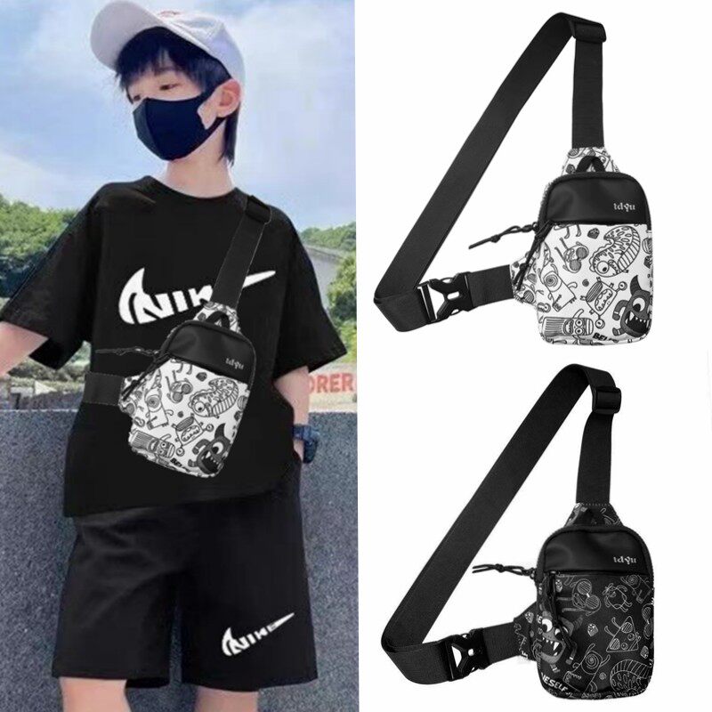 儿童包包男童潮酷斜挎包轻便夏季外出时尚运动胸包迷你女孩手机包