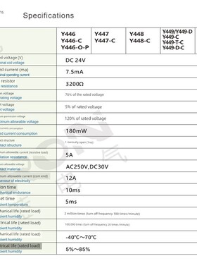 SIRON胜蓝4/8/16/32位信号继电器Y446 /Y447/Y448/Y449 /Y450-C-T