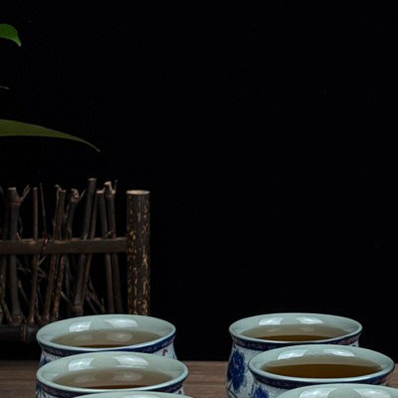 青花瓷双层隔热杯泡茶壶家用大容量带过滤防烫手陶瓷茶具组合套装