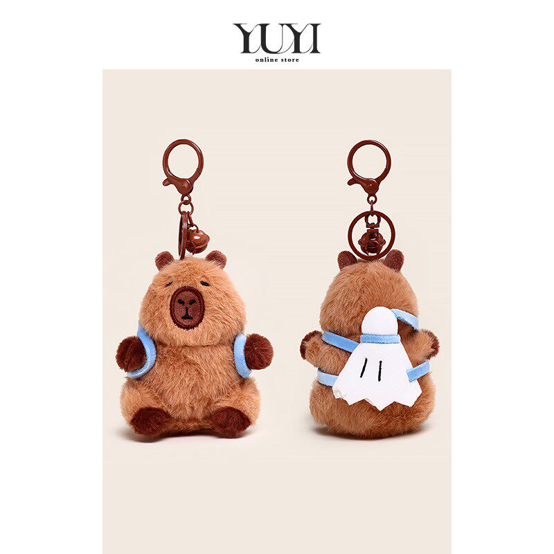 YUYI可爱丑卡皮巴拉羽毛球书包挂件篮球乒乓球水豚公仔玩偶钥匙扣