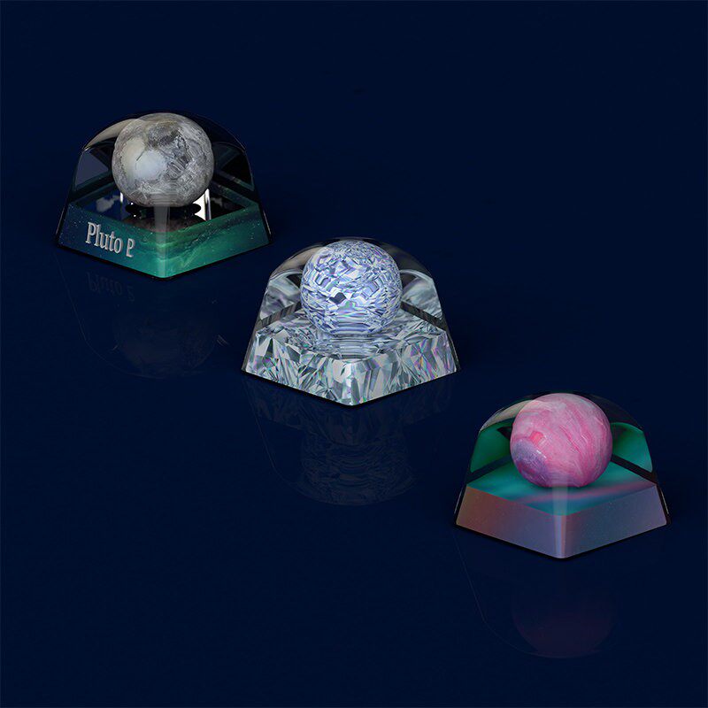 CuXiu钻石行星Lucy冥王星GJ504b粉色星球3D打印个性机械键盘键帽