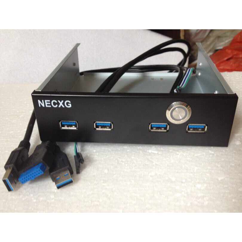 USB3.0前置面板 光驱位前置 4口 9针/19针转usb3.0兼容USB2.0