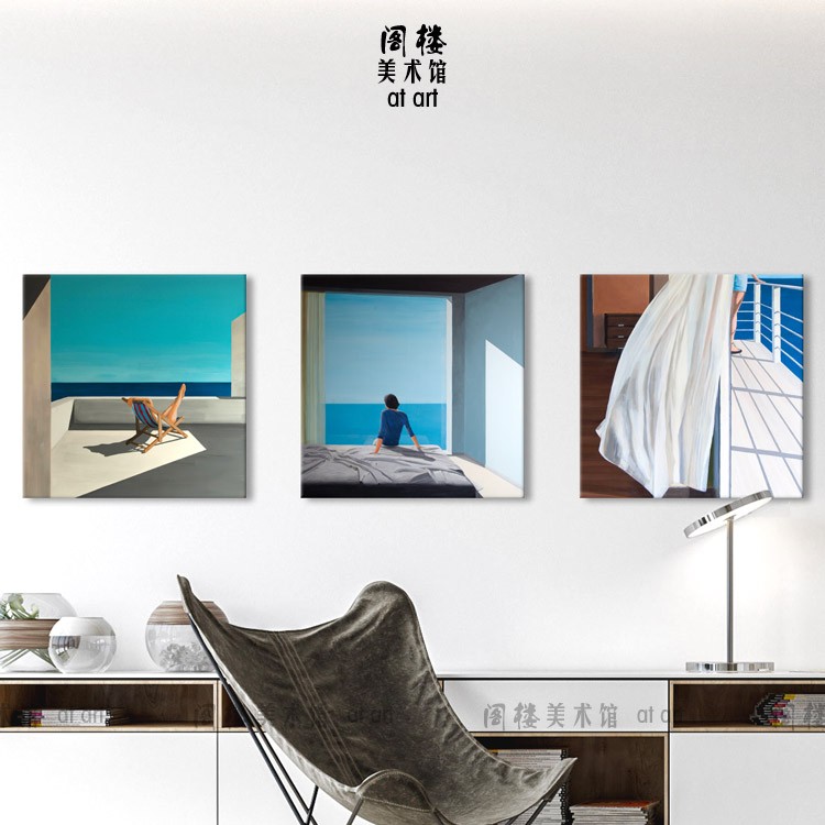 看海 Darek艺术装饰画小众现代简约北欧ins风挂画客厅玄关电表箱