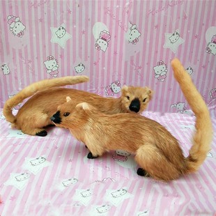 真皮仿真黄鼠狼黄大仙真身模型黄家摆件黄鼬毛绒玩具动物堂口可烧