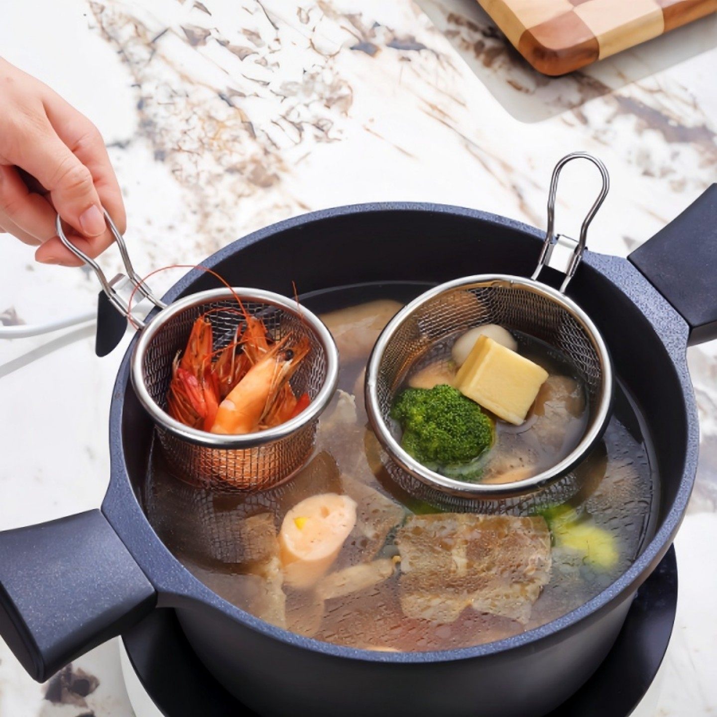 火锅专用漏勺挂边细网麻辣烫漏筐厨房304不锈钢煮面漏网油炸漏篮,厨房/烹饪用具,漏勺/滤网勺,淘宝优惠券,粉丝福利购,淘宝优惠卷