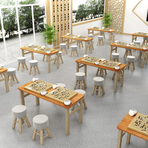 实木象棋桌子折叠桌围棋桌棋盘桌培训桌学习桌中式多功能桌椅组合