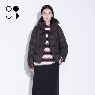 加厚保暖鸭绒连帽羽绒服女W542Y16506 宽松长袖 WZWJ 未知未觉短款