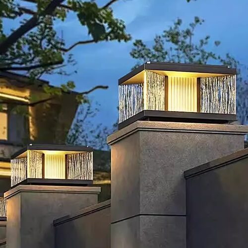 太阳能柱头灯庭院大门灯门柱灯户外围墙灯防水柱子灯别墅大门柱灯