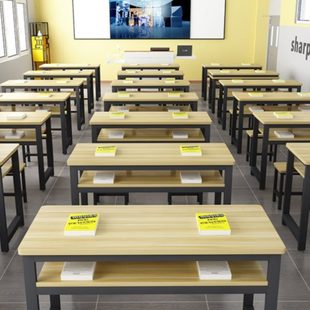 学校课桌椅培训班学习桌补习班圆角书桌椅中小学生家用写字桌