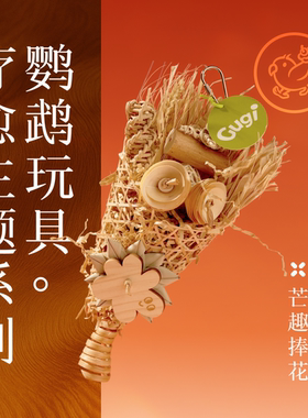 Gugi鹦鹉玩具芒趣捧花·原色自然疗愈系列单品啃咬解闷颜值脚玩具