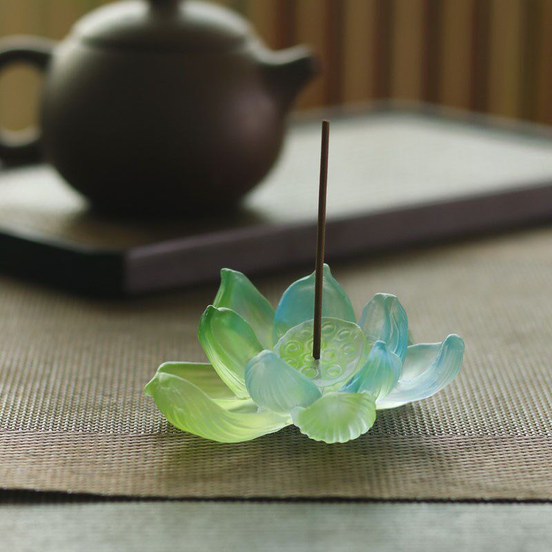 琉璃莲花线香插立香香座香托香炉家用室内禅意中式仿古创意熏香炉,家居饰品,香托/香盘/香座/香插,淘宝优惠券,粉丝福利购,淘宝优惠卷