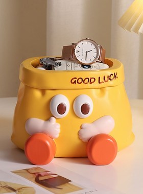 入户玄关摆件可爱纸袋钥匙收纳鞋柜置物架家居客厅电视柜桌面装饰