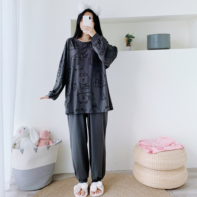 情侣纯棉卡通睡衣春秋大尺码长袖长裤两件套简约胖mm男女宽松家居,女士内衣/男士内衣/家居服,睡衣/家居服套装,淘宝优惠券,粉丝福利购,淘宝优惠卷