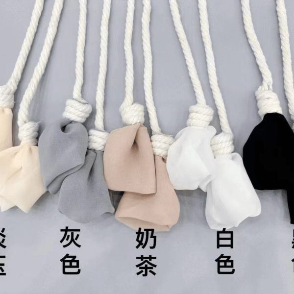 新款多色窗帘配件门帘棉绳雪纺花苞绑带客厅卧室纱帘绑绳扎束带
