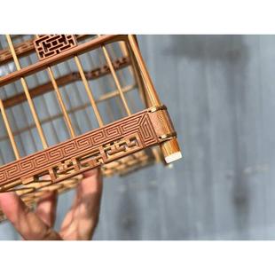 方永华特制老竹寿字门回文花门花脚 绣眼套笼,竹料颜色已出平榫