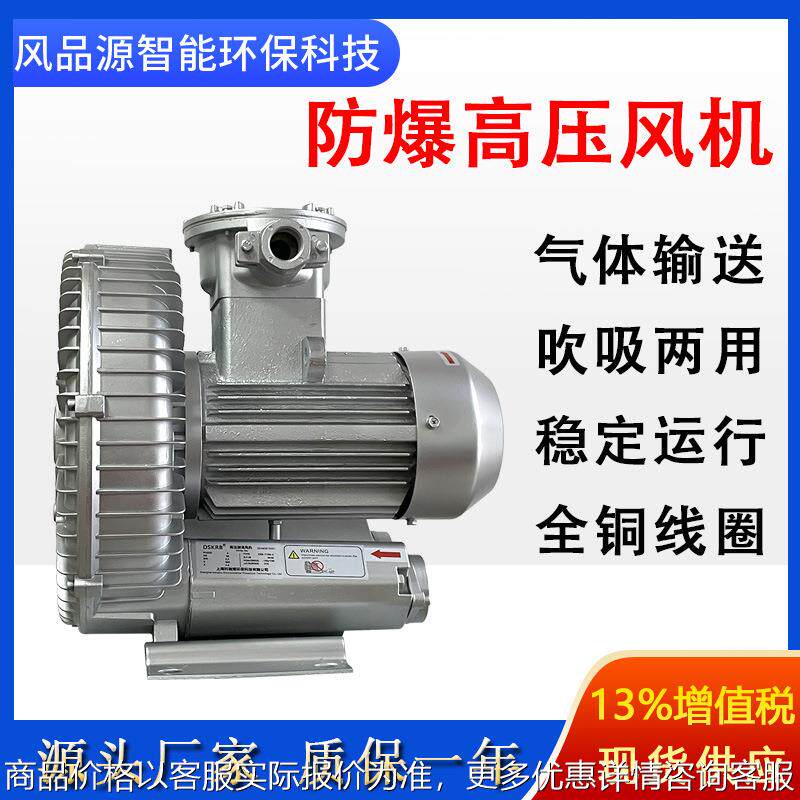 隔爆鼓风机CT4沼气乙烷输送防爆高压风机4KW变频防腐旋涡鼓风机