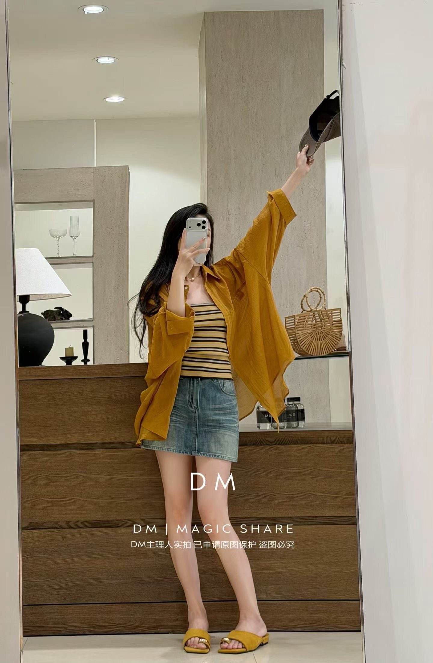DM原版夏季新款韩版宽松显瘦百搭长袖衬衫女设计感小众上衣