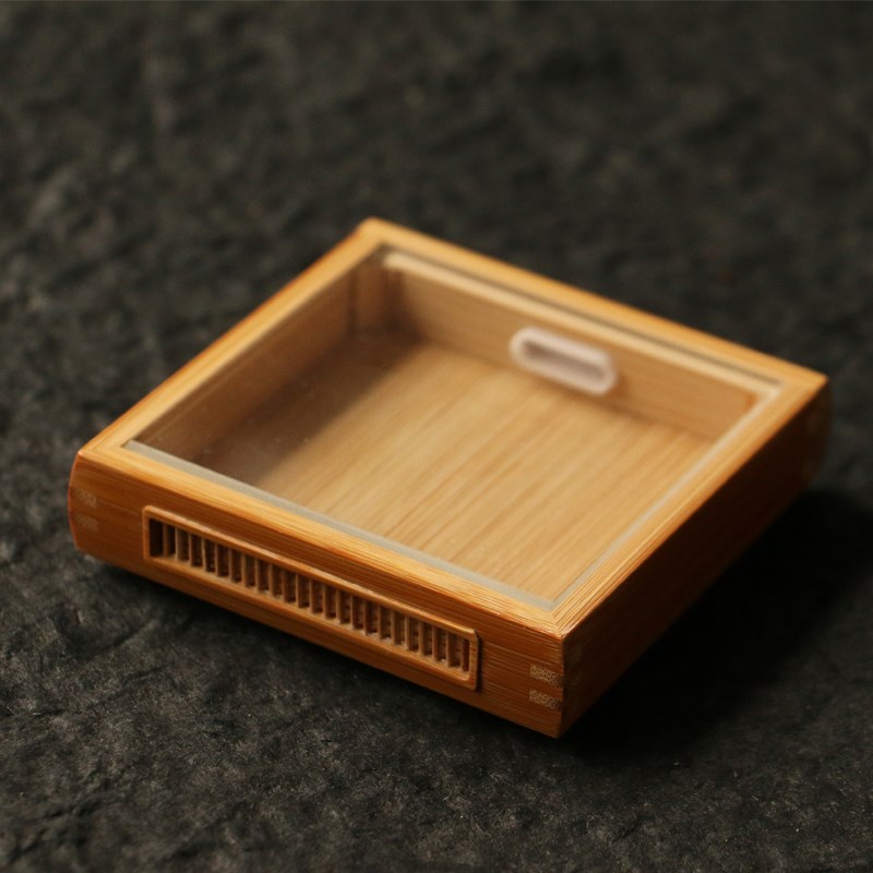 8*8厘米大方盒几十年老玉竹纯手工精工榫卯结构大黄蛉盒虫具收藏