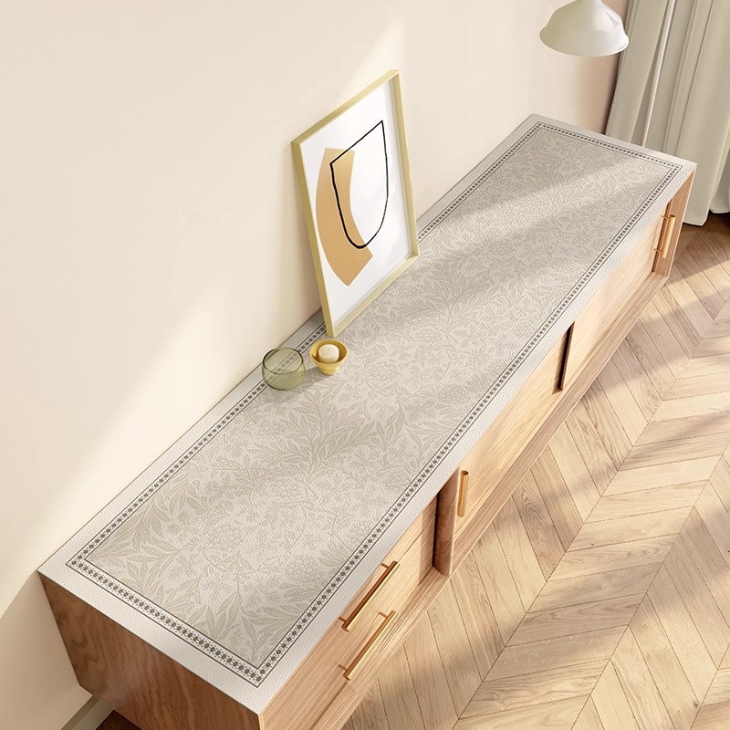 电视柜桌垫台面保护垫轻奢免洗餐边柜桌布长条高级感鞋柜防水垫子