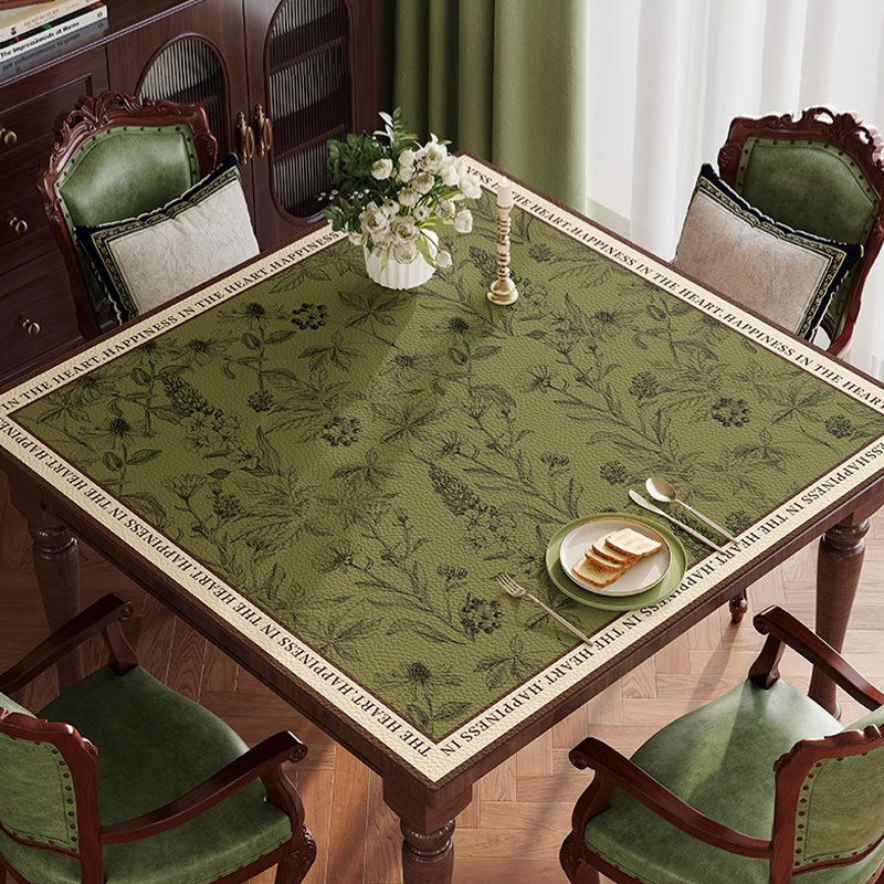 正方形桌垫2025新款复古方桌桌布免洗防油餐桌垫茶几防水方桌布