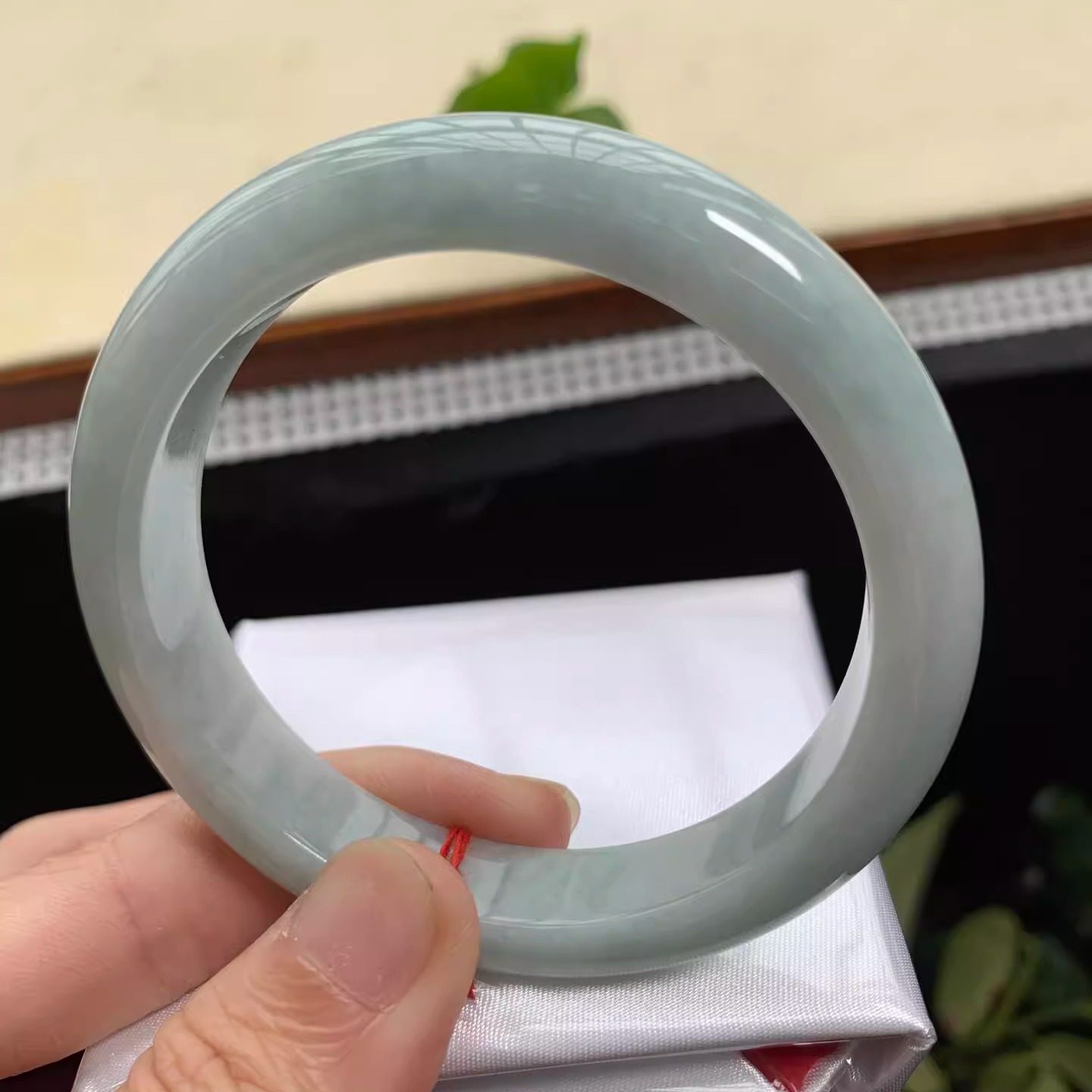 最相物缅甸翡翠手镯女玉镯子糯冰种纯色玉手镯天然A货饰品送妈妈