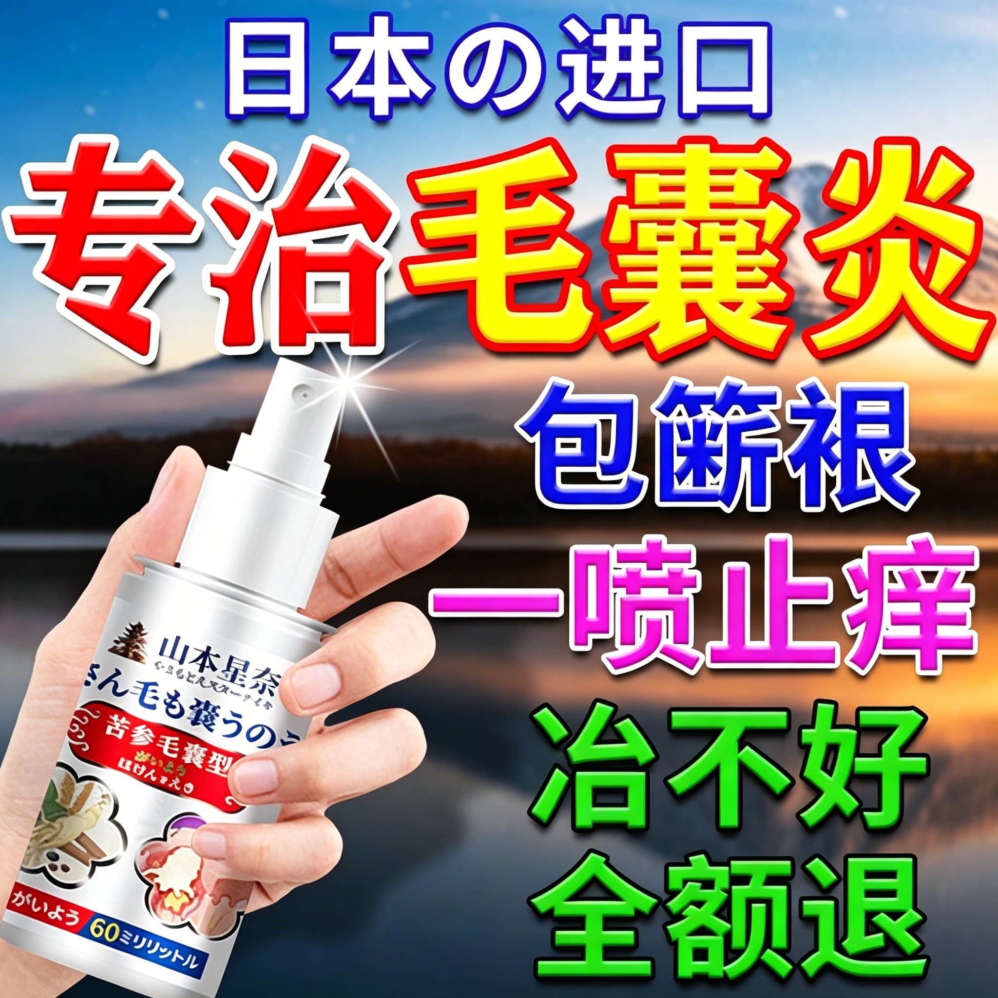 日本头皮毛囊炎喷雾剂头皮痒有疙瘩马拉色真菌头部硬疙瘩专外用