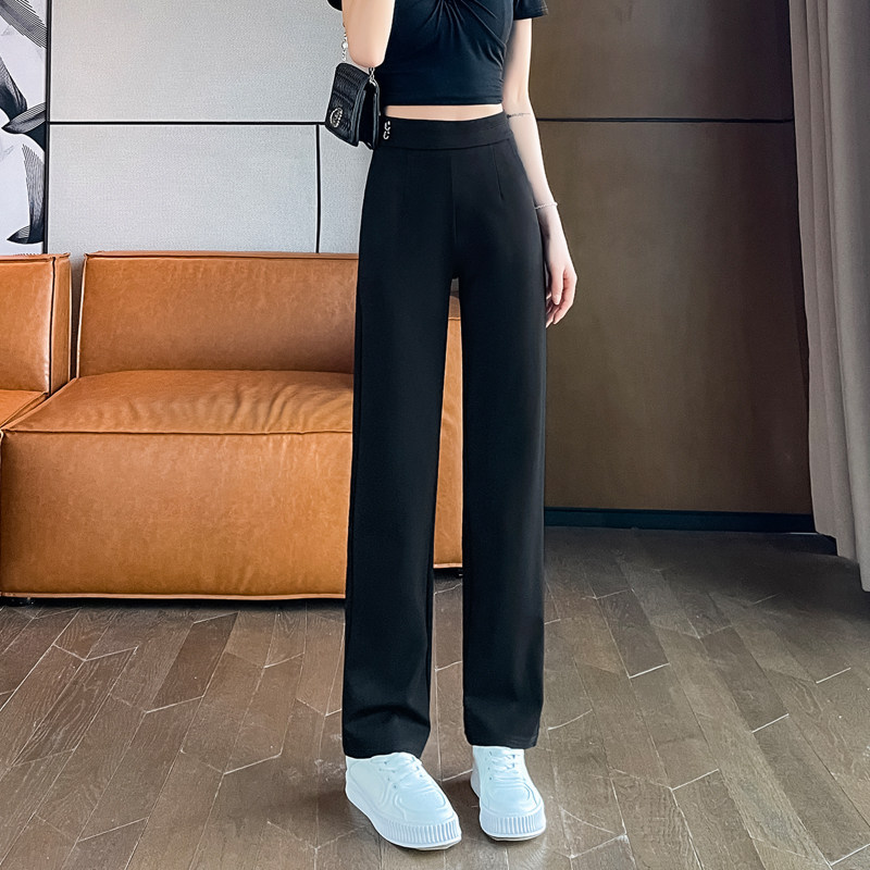 窄版直筒裤子女夏季薄款2024新款高腰宽松显瘦九分休闲西装女裤春