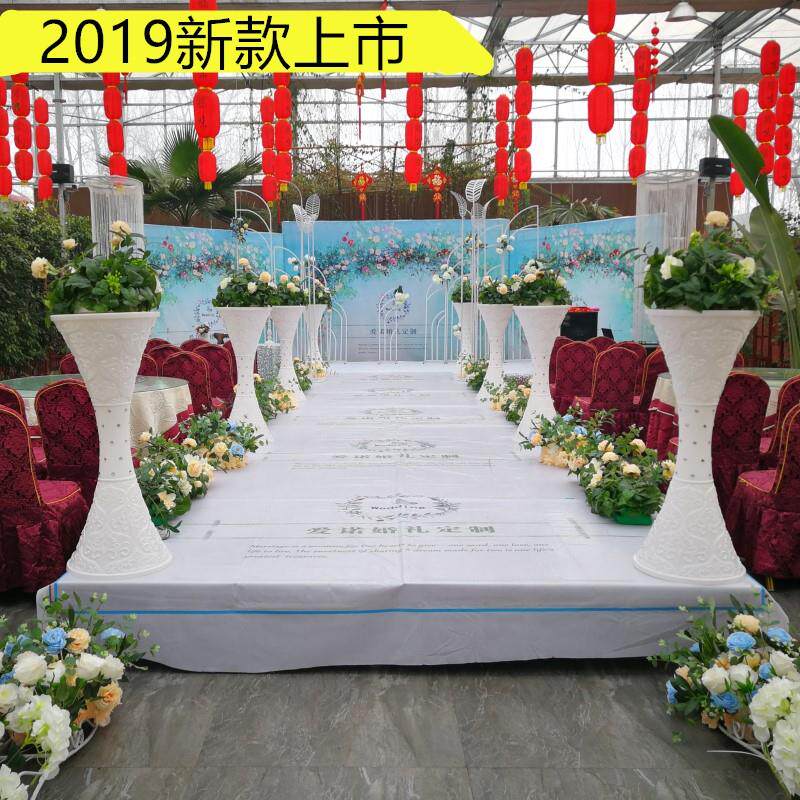 婚庆道具罗马柱路引新款开业花篮引路花绢花新款道具婚礼花柱引路