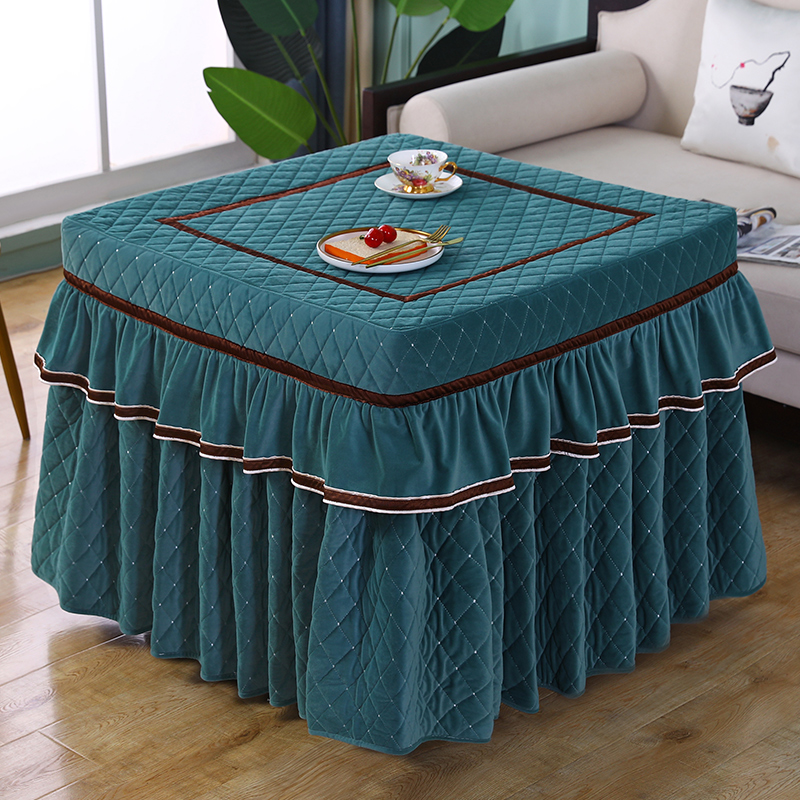 冬季取暖正方形烤火桌罩套新款桌布罩加绒加厚电炉罩套麻将机罩套